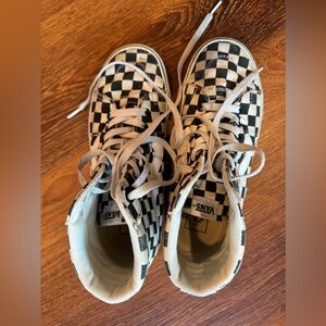 High top Vans size 7.5 black and white check